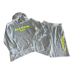 Balmain Velour Embroidered Logo Set